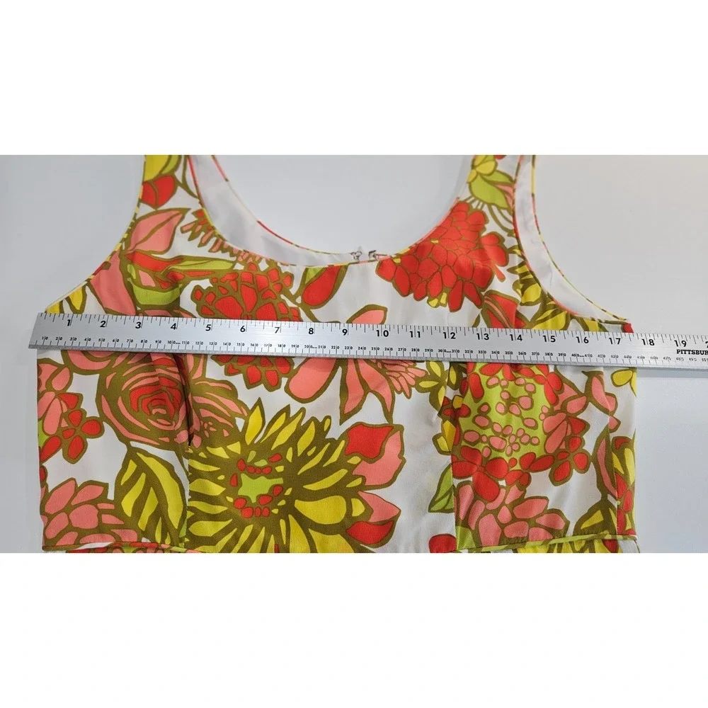 Trina Turk 100% silk dress- sleeveless - Orange flowers - US Size‎ 10
